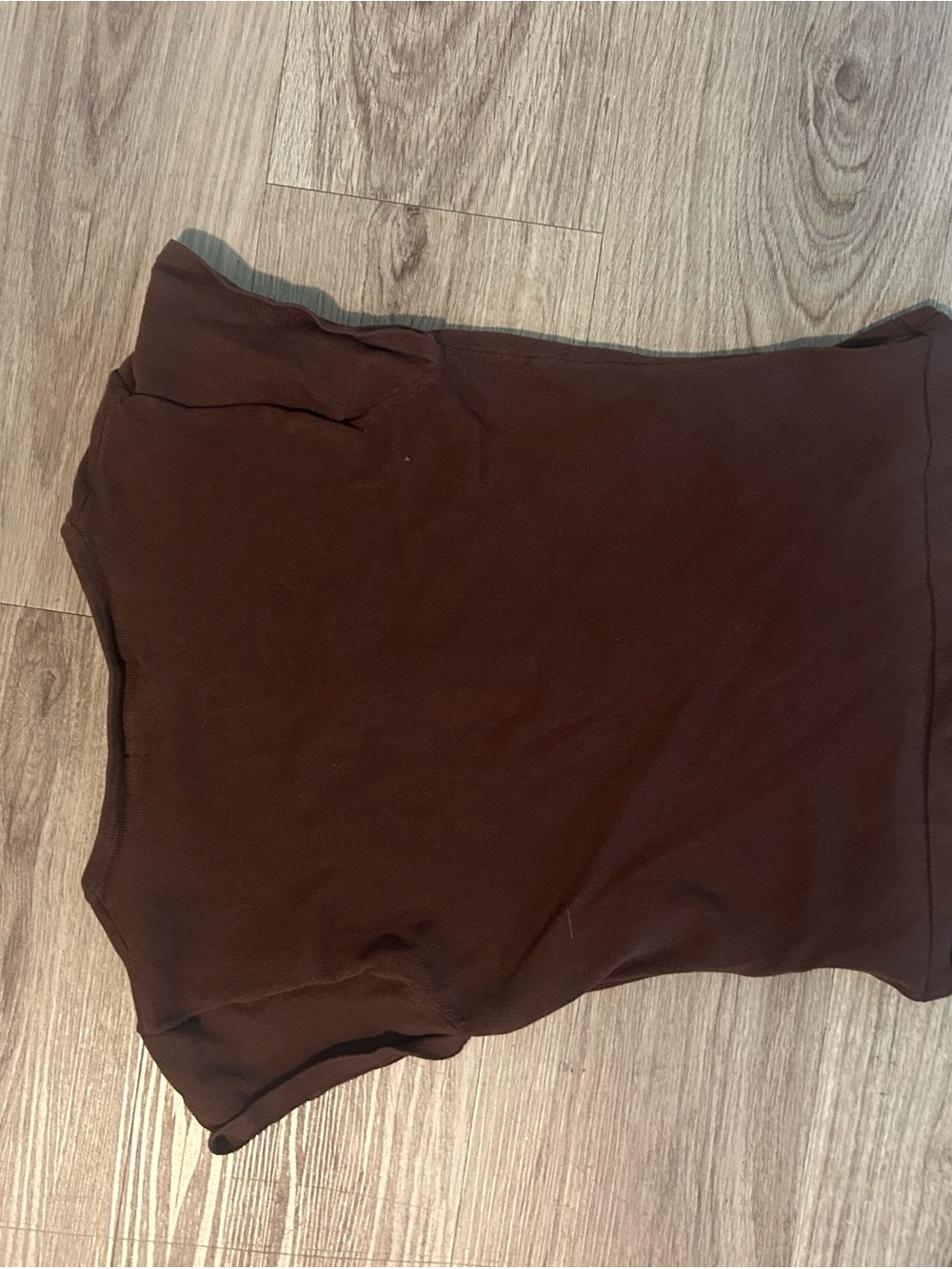 Motel Rocks Chocolate Brown Ribbed Button-Front Top - Picture 3 of 3